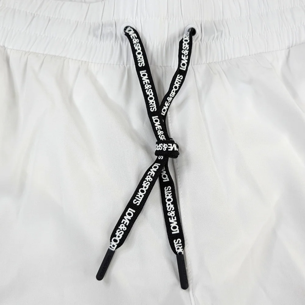Love & Sports XL Running Shorts White Green Womens Retro Brief Liner Quick Dry - Picture 6 of 11